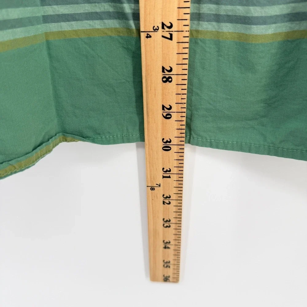 The North Face Shirt Mens L Green Striped Short Sleeve Hiking Pocket Gorpcore